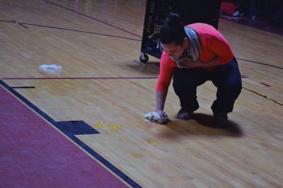 ORR Pep Rally
Principal Michael Devoll gave Old Rochester Regional High School students a “shot in the arm” of school spirit on Friday January 31 – rather overdue for a school with a varsity basketball team currently in first place, a number of losing streaks in sports that have finally come to an end, and an undefeated debate team, among other reasons for students to be proud. Photo by Jean Perry
