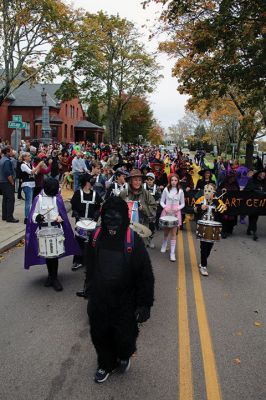 Halloween Parade
The streets of Marion were flooded with Halloween Parade participants and attendees, as members of the Sippican Elementary School Band helped the “witches” of the Marion Art Center lead a procession that began at the Music Hall and went down Front Street, up Main Street past the Elizabeth Taber statue and onto Spring Street, where children were met at Town House by staff members handing out candy for the kids. Photos by Mick Colageo
