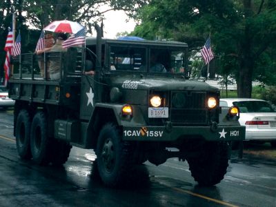 4th of July Parade
The annual 4th of July Parade in Marion was a great sucess dispite the rain. There was music, vintage cars, fire engines clowns with candy and even a shark car! Photo by Katy Fitzpatrick.
