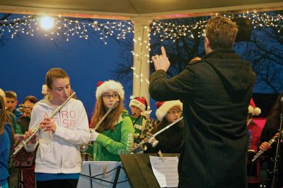 Holiday In The Park
The Old Hammondtown Band was among some of the musical entertainment during Holiday In The Park in Mattapoisett on December 8.  The band played holiday favorites like "Silent Night" and "Holly, Jolly Christmas."  Photo by Eric Tripoli.
