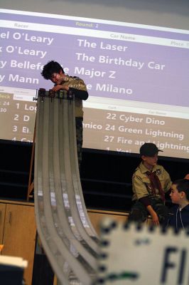 Pinewood Derby
Cub Scouts Pack 30 held its annual Pinewood Derby on Saturday, January 13 at Rochester Memorial School. The pinewood derby is a tradition that was started back in 1963 in Manhattan Beach, California and persists to this day. In addition to placing as the fastest cars, the scouts’ cars are also awarded for design and creativity. Photos by Jean Perry
