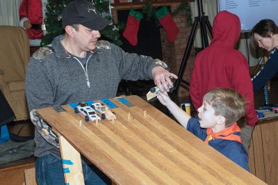 Pinewood Derby
Marion Pack 32 Cub Scouts had a successful Pinewood Derby on Saturday, February 9. The top 3 finishers (Jack Goodwin #11, Webelos1; Jackson Daniel, #14, Webelos1; and Peter Hurd, #1, Bear) will advance to the regional races. Photos by Richard Van Inwegen

