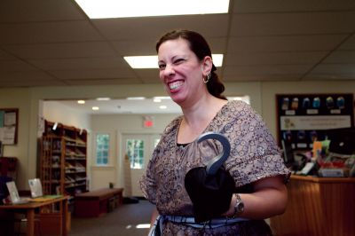 Talk Like A Pirate Day
Plumb Library librarian Jen Frasier flashes her frightening hook hand in honor of International Talk Like A Pirate Day.  The library held a special day-long party where area kids were invited to dress up like pirates, read stories, and make crafts.  Photo by Eric Tripoli.
