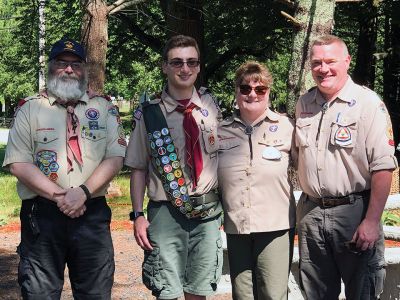 Plumb-Library-Dedication--2106
Colin Mackin, a candidate for Eagle Scout, has been working on a project at the Plumb Library in Rochester building a garden/picnic area that the library is calling "The Hundred Acre Woods". The project was officially opened and dedicated on Wednesday, June 26. Photos by Kelly Smith Photography
Keywords: Eagle Scout Project