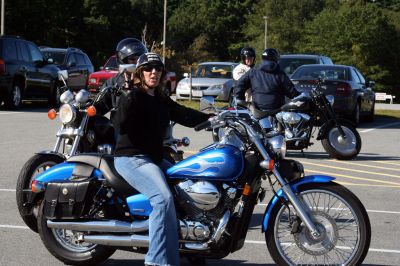 Poker Run
Motorcyclists gathered Sunday morning, September 20, in the parking lot of ORR to ride in the third annual Poker Run for Alex Pateakos. Alex is a five-year-old Marion boy who suffers from Spinal Muscular Atrophy. Money raised by the poker run will benefit Alex, and Families of SMA, a group that helps families like the Pateakos live their lives as close to normal as possible. The Poker Run covered 65 miles and ran through Lakeville, Carver, East Wareham, and back to ORR. Photo by Anne O'Brien-Kakley
