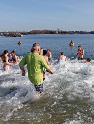 Tabor Academy Polar Plunge
Tabor Academy hosted its second annual Polar Plunge on Sunday, January 21 at Silvershell Beach to raise money for the school’s Special Olympics Young Athletes Program. Students from ‘fundraising rival’ Sandwich High also showed up, with scores of students and staff making a dash in and quickly out of the chilly waters. The plunge raised about $8,000. Photos by Deina Zartman
