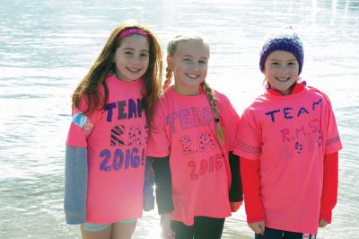 Making a Splash!
Making a Splash! Over 100 participants took the icy plunge into the frigid waters at Mattapoisett Town Beach on January 1 during the annual Freezin’ for a Reason Polar Plunge on New Year’s Day. Proceeds go to benefit the BAM Foundation, a local charity that fundraises to provide financial assistance to people who are facing cancer treatment. Photos by Colin Veitch
