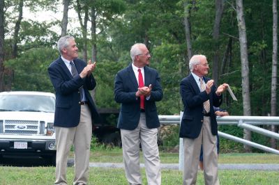 Police Dedication
The public was invited to a building dedication and ceremony for the new Marion police station on July 10, 2010. The town appropriated $3.8 million for the new building, which replaces the old police station on Spring Street. Among those in attendance were Police Chief Lincoln Miller, the Marion police department, the Board of Selectmen, Town Administrator Paul Dawson, Plymouth County Sheriff Joseph McDonald and members of the Police Station Building Committee. Photo by Anne OBrien-Kakley.
