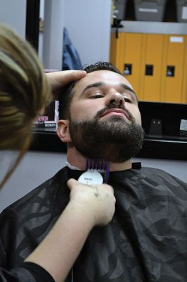 No Shave November
Time was up for five Rochester police officers participating in the department’s 2nd annual No Shave November who said farewell to their beards and goatees as cosmetology students at Old Colony treated the officers to a shave on December 1. Photos by Jean Perry
