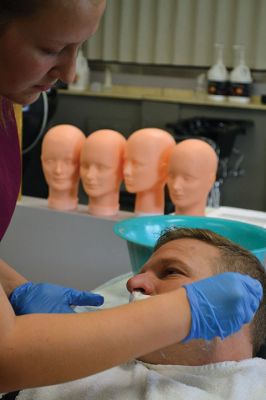 No Shave November
Time was up for five Rochester police officers participating in the department’s 2nd annual No Shave November who said farewell to their beards and goatees as cosmetology students at Old Colony treated the officers to a shave on December 1. Photos by Jean Perry
