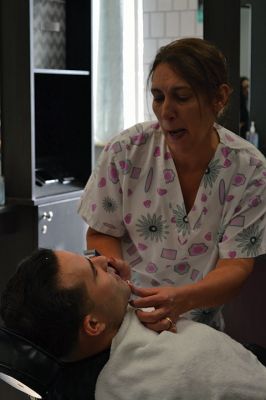 No Shave November
Time was up for five Rochester police officers participating in the department’s 2nd annual No Shave November who said farewell to their beards and goatees as cosmetology students at Old Colony treated the officers to a shave on December 1. Photos by Jean Perry
