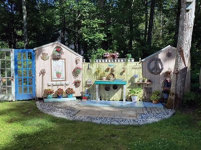 Potting Shed
Instead of destroying an old shed, we repurposed it into a potting happy place. Photo by Ann DeMello
