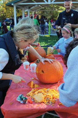 Pumpkin Palooza
Saturday’s Pumpkin Palooza hosted by the Marion Council of Aging and the Recreation Department at the Cushing Community Center. Families decorated pumpkins, and children enjoyed face painting, a hula-hoop contest, dancing, a visit from Pine Meadow Farm animals and refreshments supported by Tabor Academy volunteers. Pumpkins were later illuminated, giving the pavilion an eerie weekend presence. Sixty-five families preregistered to participate in the event inspired by Marion citizen Dianne Cosman
