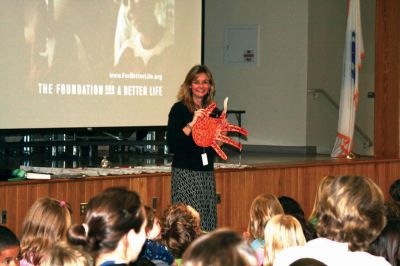 Rachel's Challenge
Mattapoisett grade school students sat with rapt attention on November 9, 2009 as they learned about Rachel Scott. Rachel's life was taken in the Columbine High School shootings, but her legacy of kindness lives on in the "Rachel's Challenge" program, which is designed to promote compassion among children. The program was mostly funded by a grant from the League of Women Voters. Photo by Anne O'Brien-Kakley.
