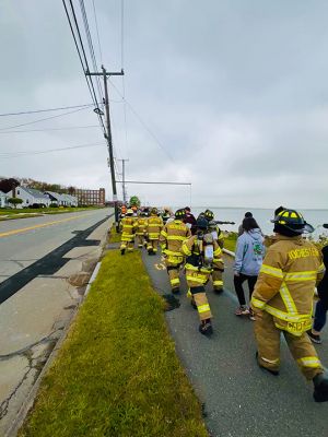 Rochester Fire Department
Members of the Rochester Fire Department participated in full gear for Saturday’s, 3-mile Team Hero's Walk held at Fort Taber in New Bedford. In the department’s 10th year walking, the participants raised $8,500, the largest amount raised to date as they symbolized the extra weight of living with Multiple Sclerosis. In 2014, Deputy Fire Chief and Highway Surveyor Jeff Eldridge was diagnosed with MS after experiencing the pain of trigeminal neuralgia, a condition he continues to battle while serving the Town
