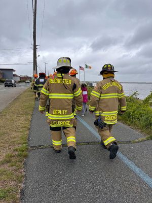 Rochester Fire Department
Members of the Rochester Fire Department participated in full gear for Saturday’s, 3-mile Team Hero's Walk held at Fort Taber in New Bedford. In the department’s 10th year walking, the participants raised $8,500, the largest amount raised to date as they symbolized the extra weight of living with Multiple Sclerosis. In 2014, Deputy Fire Chief and Highway Surveyor Jeff Eldridge was diagnosed with MS after experiencing the pain of trigeminal neuralgia, a condition he continues to battle while serving the Town
