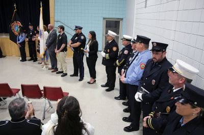 Rochester Fire Department
The Rochester Fire Department held its annual Awards Ceremony on September 28 at Rochester Memorial School, featuring a celebration honoring first responders representing Rochester Police, Fire and ROCCC departments who acted on an emergency call to save the life of Fire Chief Scott Weigel during a critical cardiac event at his home on August 14. Photos by Mick Colageo
