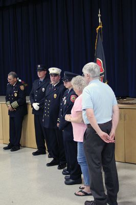 Rochester Fire Department
The Rochester Fire Department held its annual Awards Ceremony on September 28 at Rochester Memorial School, featuring a celebration honoring first responders representing Rochester Police, Fire and ROCCC departments who acted on an emergency call to save the life of Fire Chief Scott Weigel during a critical cardiac event at his home on August 14. Photos by Mick Colageo
