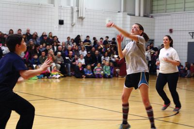 RMS Basketball
It was a pretty close game, 67-59, at Rochester Memorial School on January 23. It was the annual sixth grade vs. staff basketball game, and this year it was attended by a record crowd. $370 was raised for the Nurse Thayer Scholarship Fund. “It was a great event,” said RMS Principal Derek Medeiros. “It’s all about the engagement, and seeing all those people there was great.” Photos by Jean Perry
