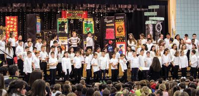 All Aboard for Broadway
The Rochester Memorial School 4th grade concert “All Aboard for Broadway” featured a variety of songs from nine different musicals, such as The Music Man, The King and I, Wicked, Grease, and The Lion King. “The students worked hard and I'm extremely proud of them all!" says Susan Audette, RMS Choral Music Teacher. Photo credit: ORR Staff
