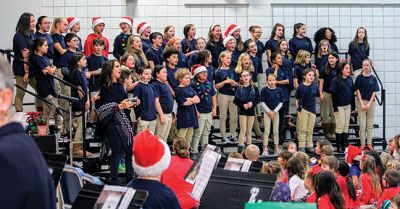 Rochester Memorial School 
The Rochester Memorial School Chorus, Band, and Jazz Band treated the RMS community to a festive performance on December 20, inviting everyone to sing along to usher in the holiday spirit. Photos by E.O. Bednarczyk
