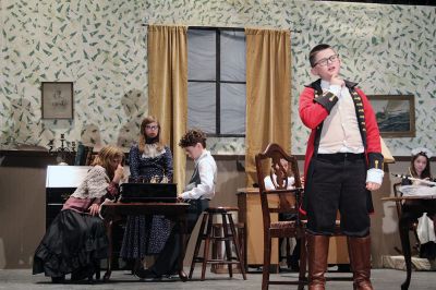 Sherlock Holmes at RMS
“The game is afoot” at Rochester Memorial School with its annual spring drama production! This year director Karen Della Cioppa has brought to the stage our favorite “the professor of facts,” Sherlock Holmes, and his assistant, Dr. John Watson, starring Ambrose Cole as Holmes and Nolan Bushnell as Watson. Watch as Holmes and Watson uncover another dark mystery in an adaptation of “Sherlock Holmes: Mystery at the Manor”, this Friday, May 3, at 7:00 pm in the RMS cafetorium. Photos by Jean Perry
