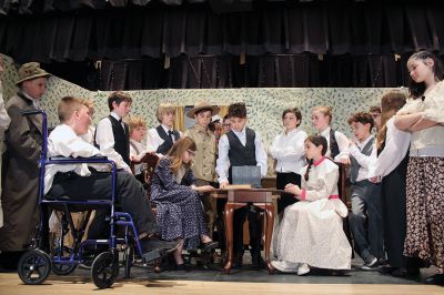Sherlock Holmes at RMS
“The game is afoot” at Rochester Memorial School with its annual spring drama production! This year director Karen Della Cioppa has brought to the stage our favorite “the professor of facts,” Sherlock Holmes, and his assistant, Dr. John Watson, starring Ambrose Cole as Holmes and Nolan Bushnell as Watson. Watch as Holmes and Watson uncover another dark mystery in an adaptation of “Sherlock Holmes: Mystery at the Manor”, this Friday, May 3, at 7:00 pm in the RMS cafetorium. Photos by Jean Perry
