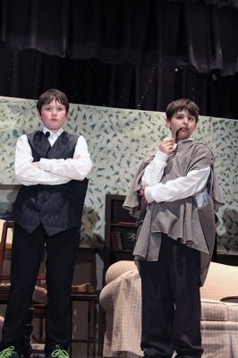 Sherlock Holmes at RMS
“The game is afoot” at Rochester Memorial School with its annual spring drama production! This year director Karen Della Cioppa has brought to the stage our favorite “the professor of facts,” Sherlock Holmes, and his assistant, Dr. John Watson, starring Ambrose Cole as Holmes and Nolan Bushnell as Watson. Watch as Holmes and Watson uncover another dark mystery in an adaptation of “Sherlock Holmes: Mystery at the Manor”, this Friday, May 3, at 7:00 pm in the RMS cafetorium. Photos by Jean Perry
