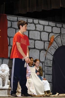 A Stranger in Camelot
It’s a new day, a new drama production, and a new director with a new genre at RMS this year as the students prepare to perform this year’s spring drama “A Stranger in Camelot.” Come see the cast of 33 5th and 6th graders perform RMS’s rendition of Mark Twain’s “A Connecticut Yankee in King Arthur’s Court” this Friday, May 4, at 7:00 pm at RMS. Photos by Jean Perry
