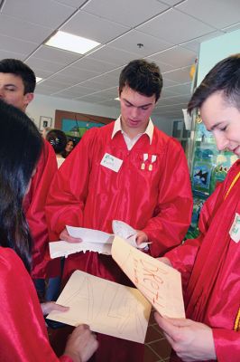 Senior Walk
Seniors from ORR took their annual senior walk on May 31, an event that takes the students from each of the Tri-Towns and sends them back to their home elementary schools for a nostalgic walk through the halls one last time as students. Pictured here are the Rochester students enjoying a last visit to Rochester Memorial School. Photos by Jean Perry
