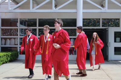 Senior Walk
Seniors from ORR took their annual senior walk on May 31, an event that takes the students from each of the Tri-Towns and sends them back to their home elementary schools for a nostalgic walk through the halls one last time as students. Pictured here are the Rochester students enjoying a last visit to Rochester Memorial School. Photos by Jean Perry
