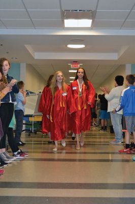 RMS Class of 2012
Rochester Memorial School welcomed back its RMS Class of 2012, with young students lining the halls to watch the big kids pass through one last time as students. Photos by Jean Perry
