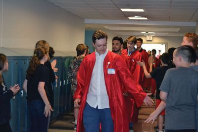 RMS Class of 2012
Rochester Memorial School welcomed back its RMS Class of 2012, with young students lining the halls to watch the big kids pass through one last time as students. Photos by Jean Perry
