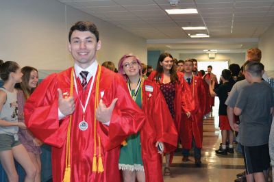 RMS Class of 2012
Rochester Memorial School welcomed back its RMS Class of 2012, with young students lining the halls to watch the big kids pass through one last time as students. Photos by Jean Perry
