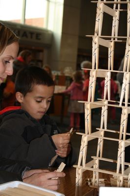 RMS STEAM Night
Rochester Memorial School hosted a STEAM night (Science, Technology, Engineering, Arts, Mathematics) on Thursday, March 30, in the RMS library. Students and parents enjoyed various hands-on stations featuring materials such as wooden sticks, clips, and plastic straws for engineering and building, as well as technology stations using “ozobots” to explore robotics. Photos by Jean Perry
