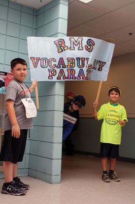 Vocabulary Day Parade
A living, breathing, (and giggling) dictionary of vocabulary words displayed their intellect and imagination at Rochester Memorial School during its first annual Vocabulary Day Parade on April 4. Photo by Jean Perry
