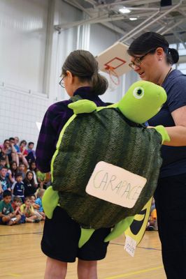 Vocabulary Day Parade
A living, breathing, (and giggling) dictionary of vocabulary words displayed their intellect and imagination at Rochester Memorial School during its first annual Vocabulary Day Parade on April 4. Photo by Jean Perry
