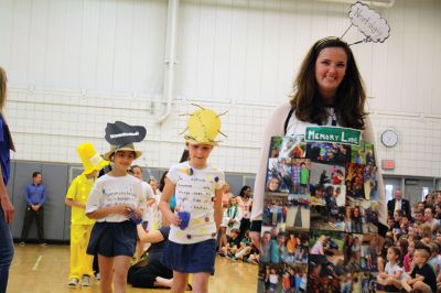 Vocabulary Day Parade
A living, breathing, (and giggling) dictionary of vocabulary words displayed their intellect and imagination at Rochester Memorial School during its first annual Vocabulary Day Parade on April 4. Photo by Jean Perry
