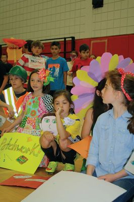 Vocabulary Day Parade
A living, breathing, (and giggling) dictionary of vocabulary words displayed their intellect and imagination at Rochester Memorial School during its first annual Vocabulary Day Parade on April 4. Photo by Jean Perry
