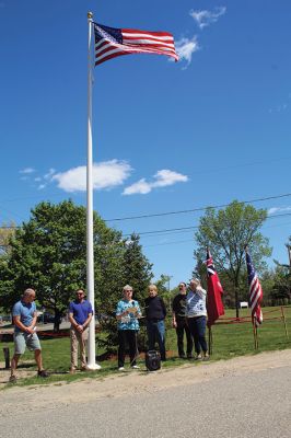 Revolutionary War Memorial
Rochester Historical Commission Chairperson Connie Eshbach and Tri-Town Veterans Service Officer Chris Gerrior were among speakers as the Town of Rochester dedicated a Revolutionary War memorial in front of Town Hall on May 7. Photos by Mick Colageo
