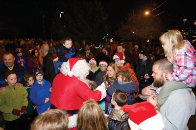 Rochester Christmas Tree Lighting
Rochester held its annual tree lighting on Monday night, December 7, in front of the Town Hall. Hundreds attended and greeted jolly old Saint Nick as he rode in on the town’s new yellow fire tower truck. RMS students in the band and chorus sang Christmas carols and guests enjoyed complimentary cider and cocoa inside Town Hall afterwards. Photos by Colin Veitch

