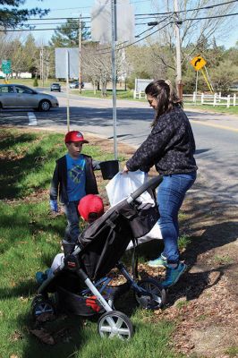 Rochester Women’s Club Earth Day Cleanup 
Saturday’s Rochester Women’s Club Earth Day Cleanup event. Families and friends were out and about, along with members of Boy Scout Troop 31, pulling all sorts of unpleasant surprises from the roadside. Photo by Mick Colageo
