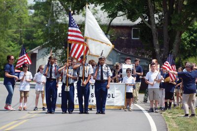 Rochester Memorial Day
Rochester fared far better with its Memorial Day celebration than Marion and Mattapoisett did with theirs on rainy Monday. Sunday, May 29, was a picture perfect day for a parade. At the Town Hall, the names of the fallen soldiers were read aloud and the Rochester Memorial School Band played patriotic songs before heading out for the parade. Photos by Colin Veitch
