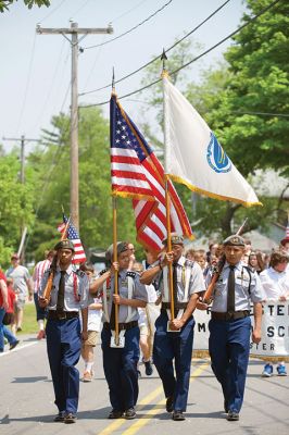 Rochester Memorial Day
Rochester fared far better with its Memorial Day celebration than Marion and Mattapoisett did with theirs on rainy Monday. Sunday, May 29, was a picture perfect day for a parade. At the Town Hall, the names of the fallen soldiers were read aloud and the Rochester Memorial School Band played patriotic songs before heading out for the parade. Photos by Colin Veitch
