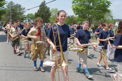 Rochester Memorial Day
Rochester fared far better with its Memorial Day celebration than Marion and Mattapoisett did with theirs on rainy Monday. Sunday, May 29, was a picture perfect day for a parade. At the Town Hall, the names of the fallen soldiers were read aloud and the Rochester Memorial School Band played patriotic songs before heading out for the parade. Photos by Colin Veitch
