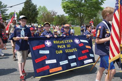 Rochester Memorial Day
Rochester fared far better with its Memorial Day celebration than Marion and Mattapoisett did with theirs on rainy Monday. Sunday, May 29, was a picture perfect day for a parade. At the Town Hall, the names of the fallen soldiers were read aloud and the Rochester Memorial School Band played patriotic songs before heading out for the parade. Photos by Colin Veitch
