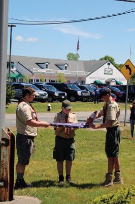 Rochester's Memorial Day
Rochester’s annual Memorial Day parade and procession lured scores of residents to the steps of Town Hall on Sunday to honor our fallen. Trent Crook of Boy Scout Troop 31 read the Gettysburg Address, and Madeline Dugas read the Governor’s Proclamation. Photos by Jean Perry
