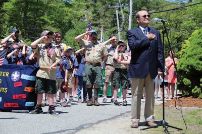 Rochester's Memorial Day
Rochester’s annual Memorial Day parade and procession lured scores of residents to the steps of Town Hall on Sunday to honor our fallen. Trent Crook of Boy Scout Troop 31 read the Gettysburg Address, and Madeline Dugas read the Governor’s Proclamation. Photos by Jean Perry
