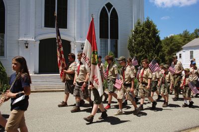 Rochester's Memorial Day
Rochester’s annual Memorial Day parade and procession lured scores of residents to the steps of Town Hall on Sunday to honor our fallen. Trent Crook of Boy Scout Troop 31 read the Gettysburg Address, and Madeline Dugas read the Governor’s Proclamation. Photos by Jean Perry
