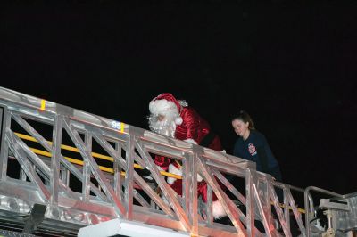 Oh, Christmas tree 
Ho! Ho! Ho! It’s the holiday season in Rochester now that the tree is lit followed by the arrival of jolly old Saint Nick via fire engine on December 4 to usher in the holiday season. The Rochester Memorial School band and chorus treated revelers to a festive performance, while Christmas poster winner Tessa Winslow had the honor of flipping the switch to light the holiday tree. Photos by Jean Perry
